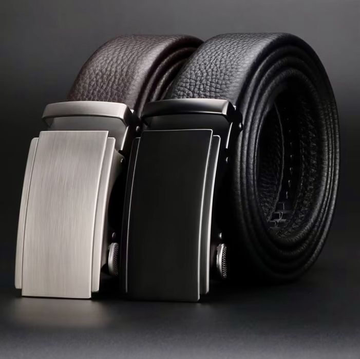 Мъжки официален колан с модерна изчистена визия•Тъмна автоматична катарамата!