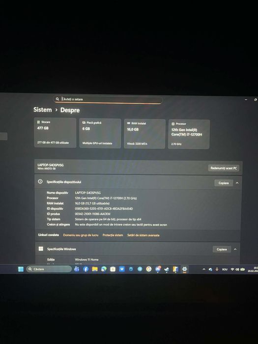 Laptop Acer nitro an58