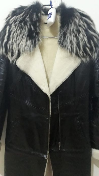 Дубленка из мокрой кожи и овчины