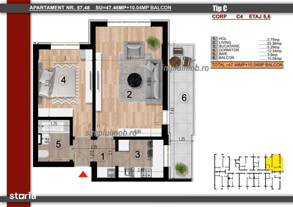 Finalizat - Apartament 2 Camere Bloc Nou Metrou Berceni