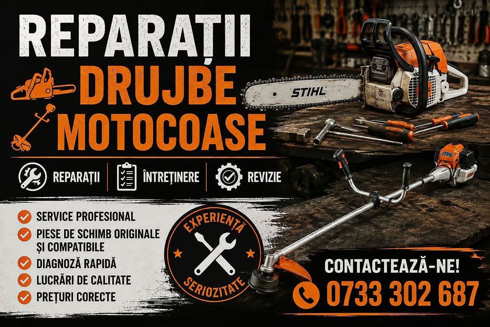 Reparații Drujbe, Motocoase și scule de grădinărit!