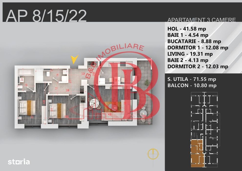 3 camere decomandat bloc boutique 7min STB Bratarii