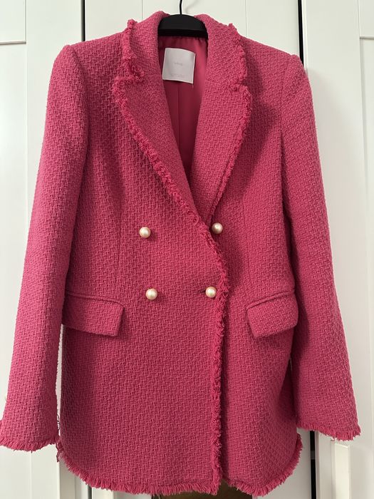 Блейзър Сако розово Mango с копчета перли