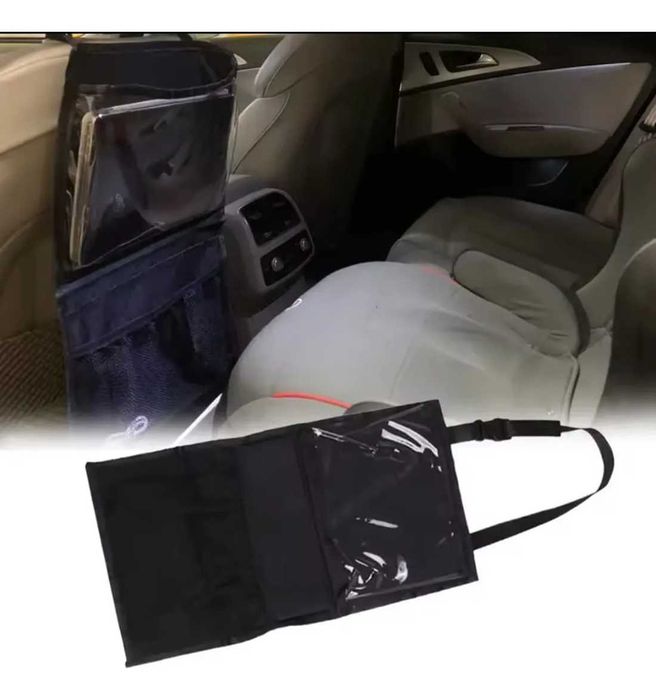 Мултифункционален органайзер за автомобилна седалка с 3 отделения.