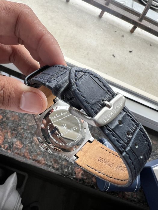 Ceas Maserati Potenza Blue Dial Blue 42m curea piele albastra,ful set