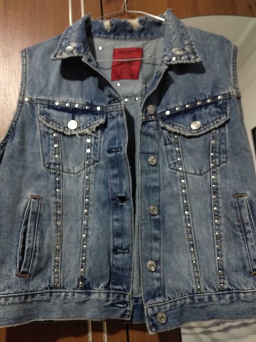 Vesta denim cu ținte