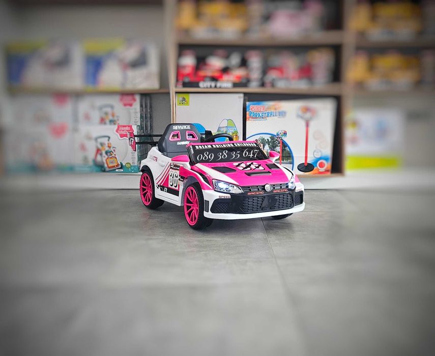 ТОП ЦЕНА!НОВО!Акумулаторна кола VW Drift PINK с 12V,функция дрифт,USB