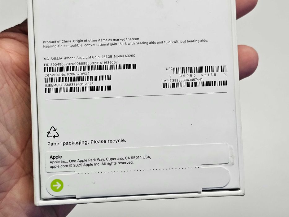 ПРОДАМ iPhone 17 Air 256GB. Абсолютно НОВОЕ (Запечатанные в упаковке)