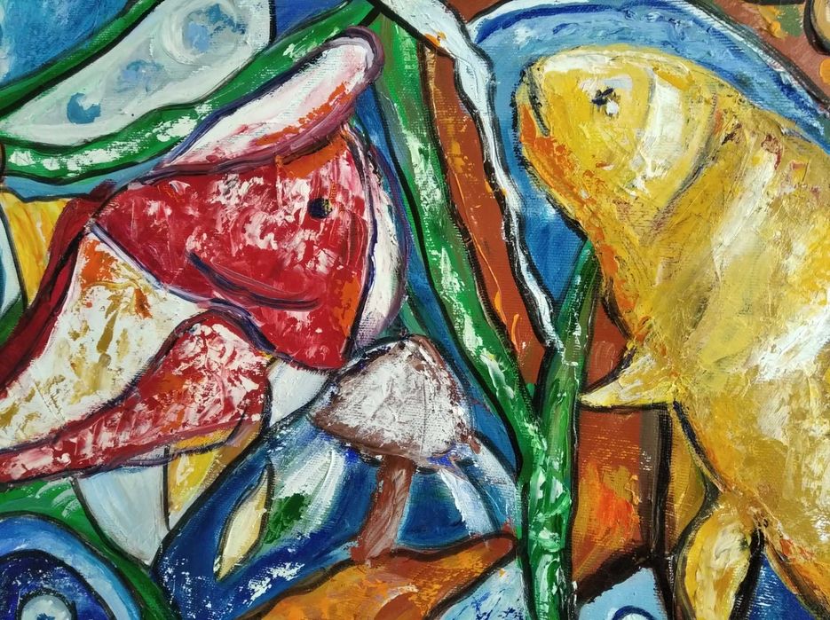 Маслена картина  Морско дъно  на цена 100 евро