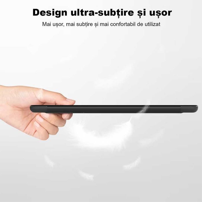 Husă de protecție pentru iPad 11″ (generația 11, 2025 – A16) și iPad 10,9″ (generația 10, 2022), cu suport pliabil, spate ultra-subțire