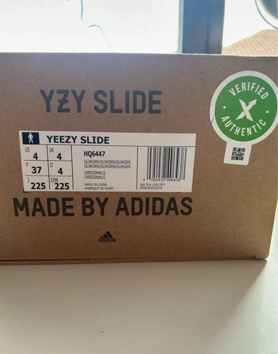 yeezy x adidas slides glow green 37