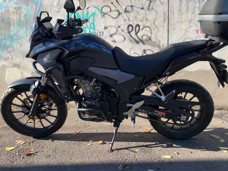 Vand Honda CB500X, rulata putin, topcase, crash guard