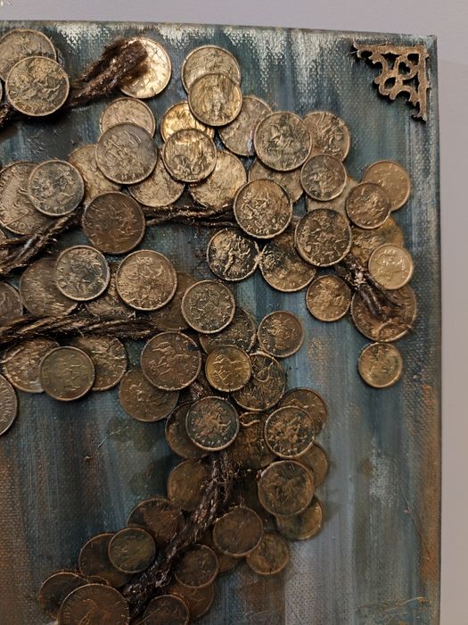 Картина дърво с БГ монети