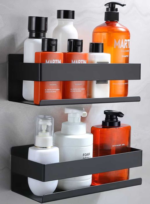 2x Raft de duș fără găurire Negru NOI