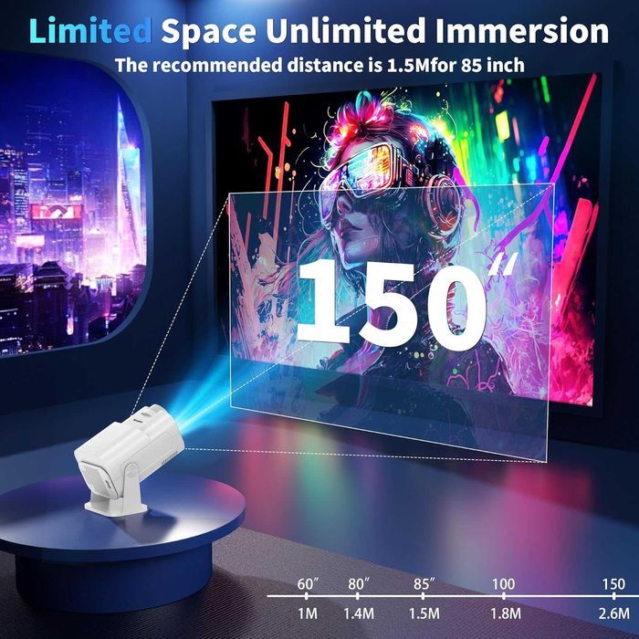 Смарт Проектор Nonete 4K/1080P - Android TV, WiFi 6, Bluetooth