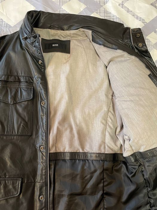 Оригинално мъжко кожено яке HUGO BOSS естествена кожа