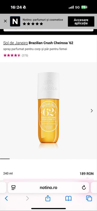 Sol de Janeiro 90 ml Oferta toata luna Decembrie 5+1 gratis ORIGINAL