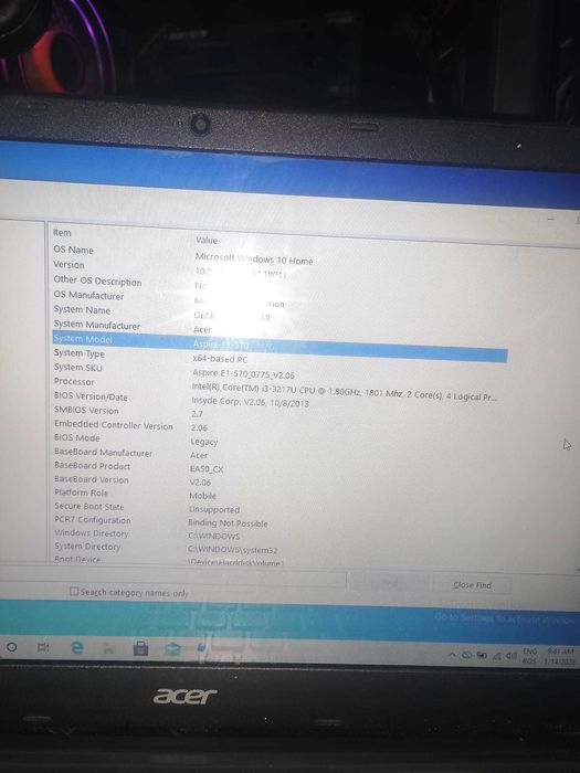 Laptop Aspire E1-570