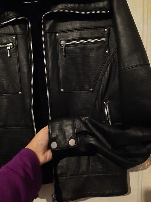 Geaca blană vulpe polara neagra unisex