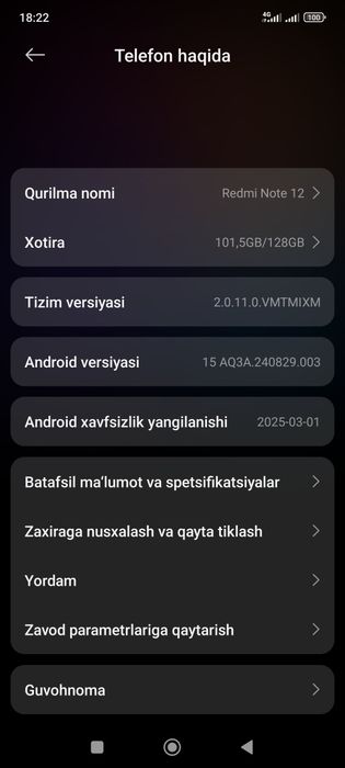 Redmi not 12 A 6+6 .128gb
