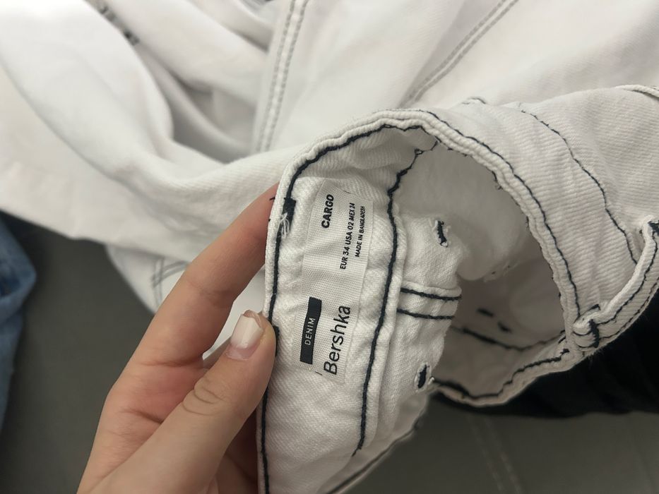 Карго бели дънки