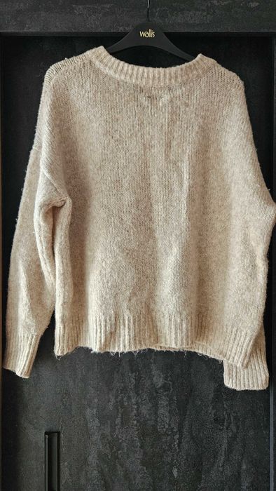 Zara Knit Oversized Вълнен пуловер с връзки размер S