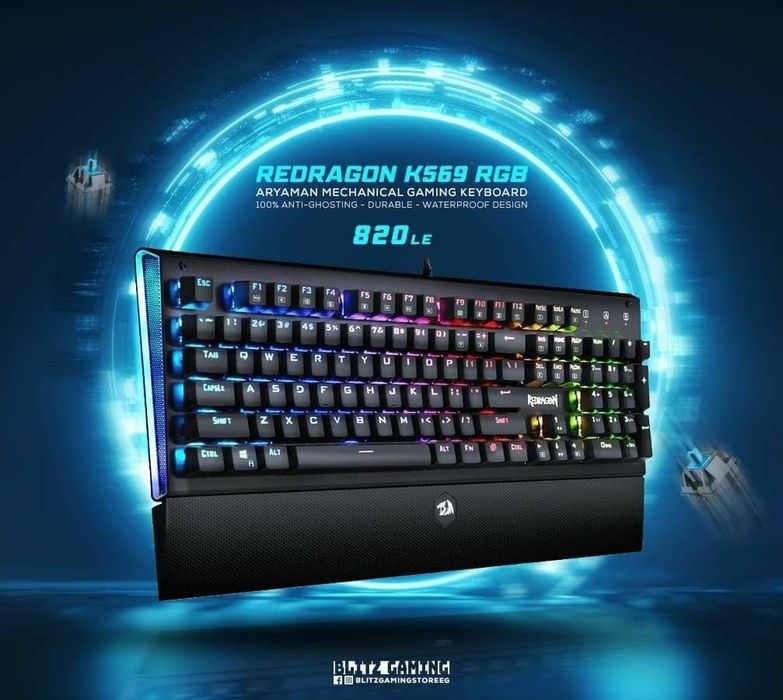 Redragon Aryaman RGB/Hot-Swap/Свитчи Blue Механическая Клавиатура