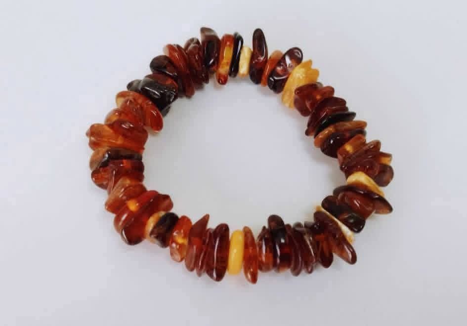 Veche bratara chihlimbar natural baltic elastica