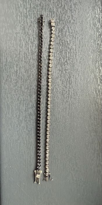 Bratari model Tennis Black si Tennis Pills Fine Black argint rodiat