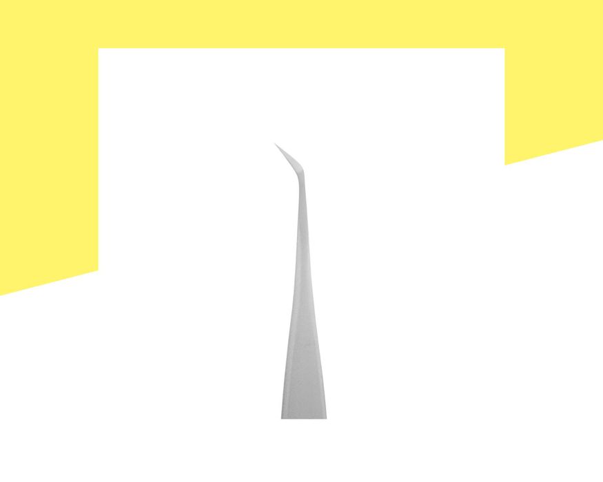 Професионални пинсети за миглопластика, мигли с L-извивка Staleks Pro