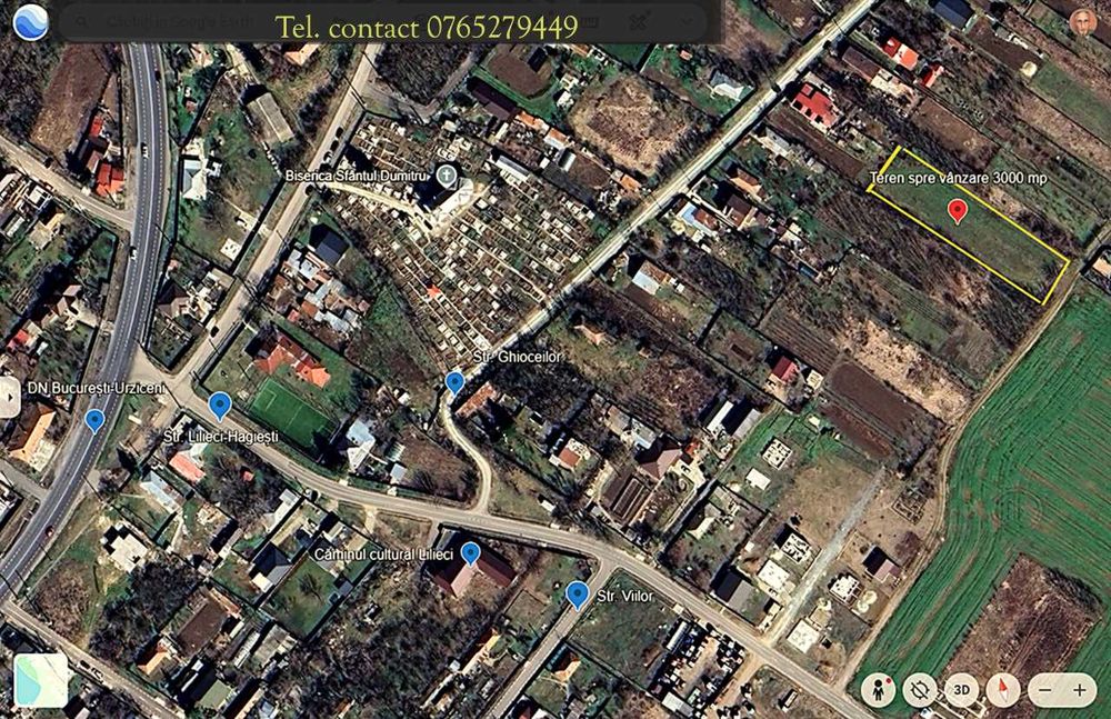 Teren Intravilan, aproape de București - Lilieci (Sinești-Ialomița), 3000 mp