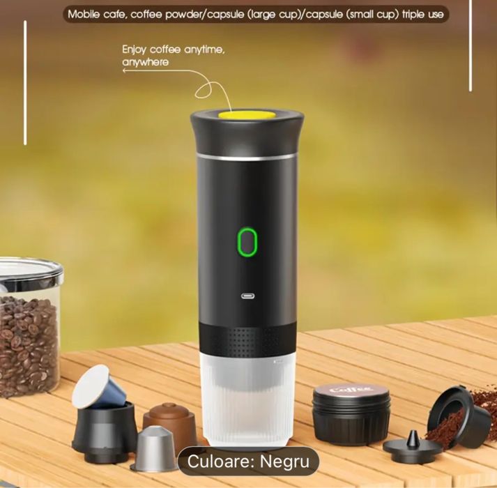 Espresor portabil mini Espressor Nespresso baterie +usb cu capsule