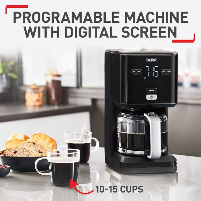 Програмируема филтърна кафемашина Tefal Smart'n Light CM600840/Черна, лек ДЕФЕКТ