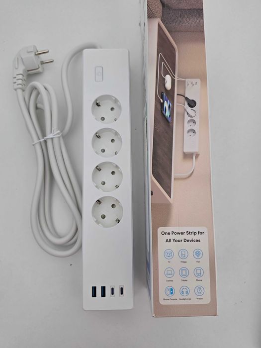 Meross MSP844, 4 prize, 2xUSB-A, 2xUSB-C, 3680W, 16A Prelungitor WI-fi