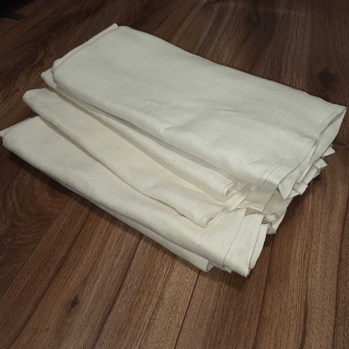 Fata de masa alba mix din In cu Bumbac. SUEDIA 210 x 70 cm.