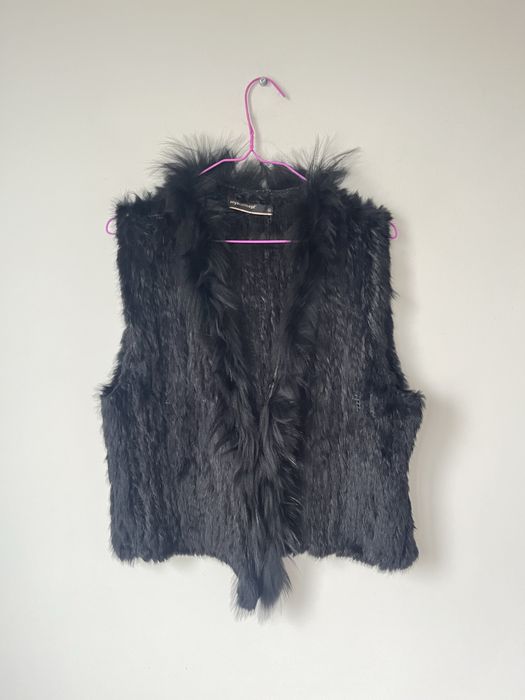 Дамски елек с естествен косъм два цвята