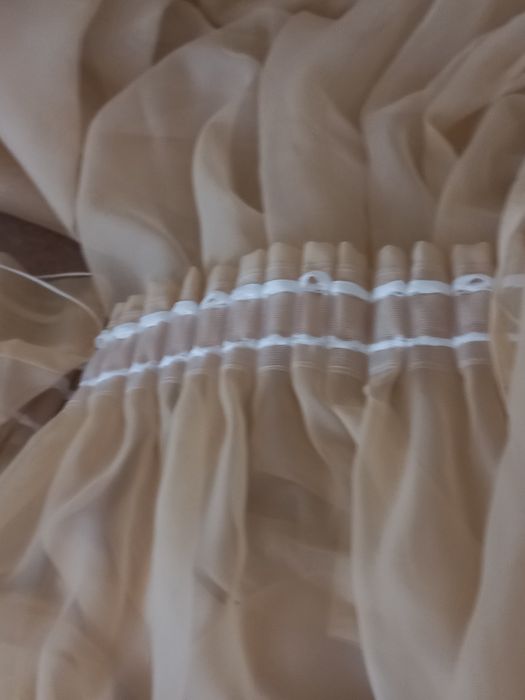 Perdele din voal cream și cappuccino