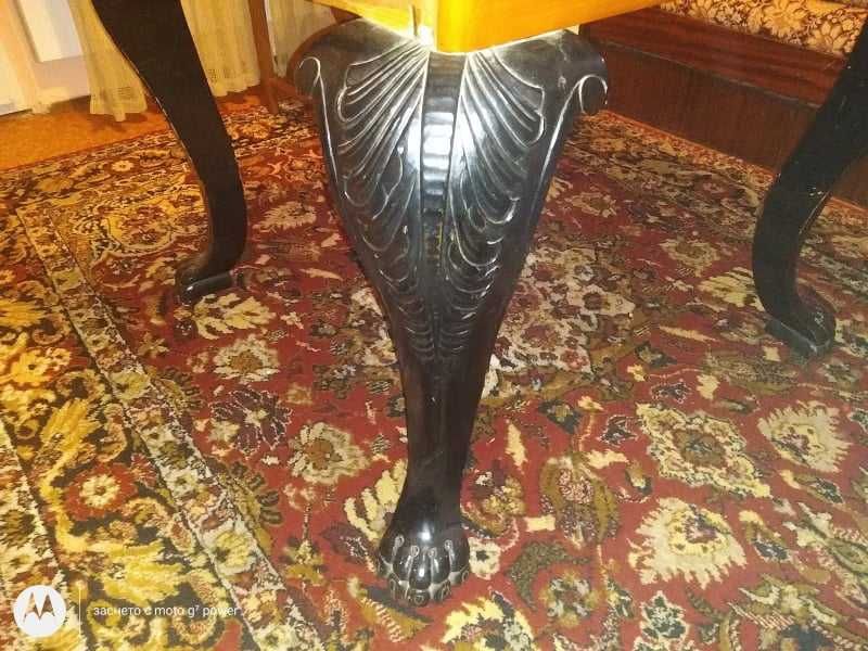 Стара антикварна трапезна разтегателна маса от масив!