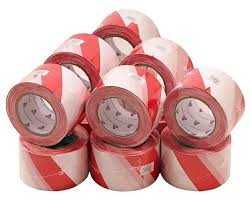 Лента оградительная "Эконом" 200 п. м. , 75 мм (Бело-красный)