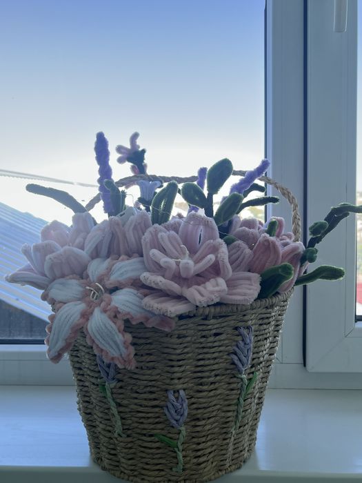 Цветы корзина самодельные