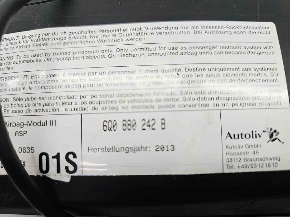 Airbag scaun dreapta Skoda Fabia 2 (5J, 542) [Fabr 2007-2014] 6Q08802