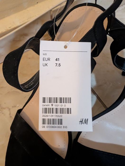 Черни сандали на ток h&m