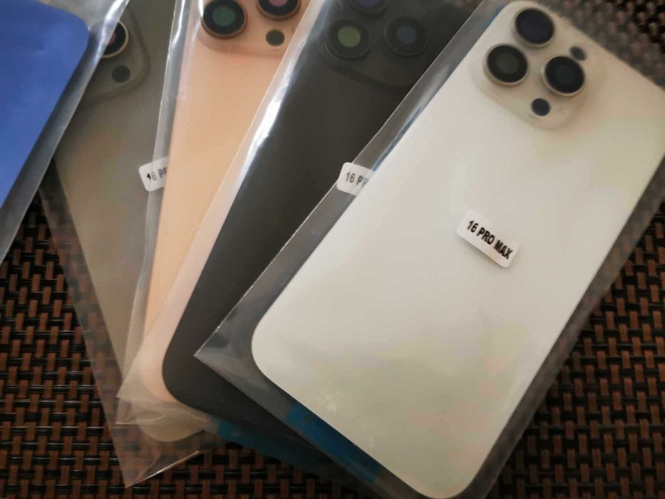 Capac spate sticla carcasa pt iPhone 16 16e 16 Plus / PRO / 16 Pro Max