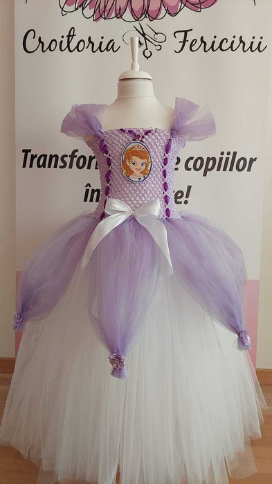 Rochita TUTU Printesa Sofia mov Printesa carnavalului serbare carnaval