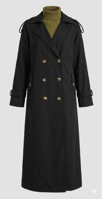 Тренч длинный черный