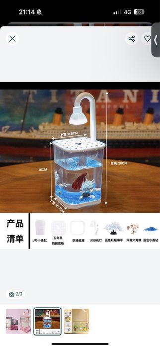 Аквариум на выбор и рыбка петушок