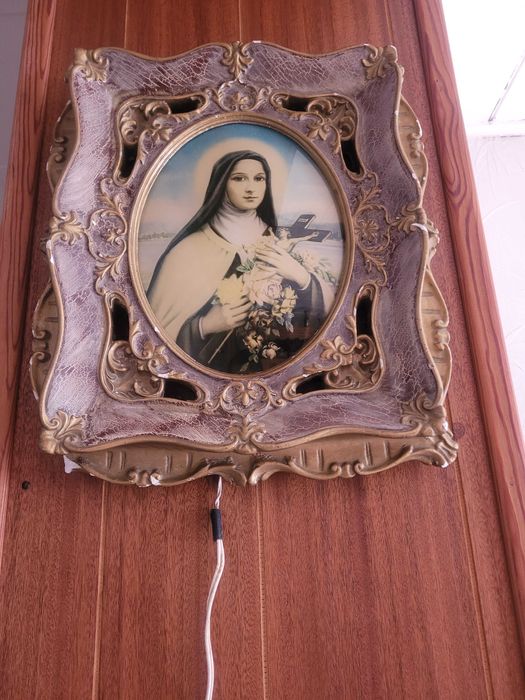 Icoană religioasă cu Sfânta Maria veche din anii 1940-1960