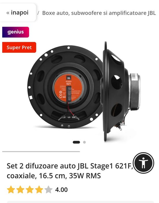 Vând 4 boxe jbl 16.5cm