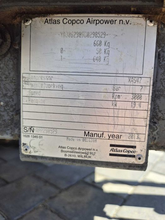 Motocompresor mobil Atlas Copco XAS 47