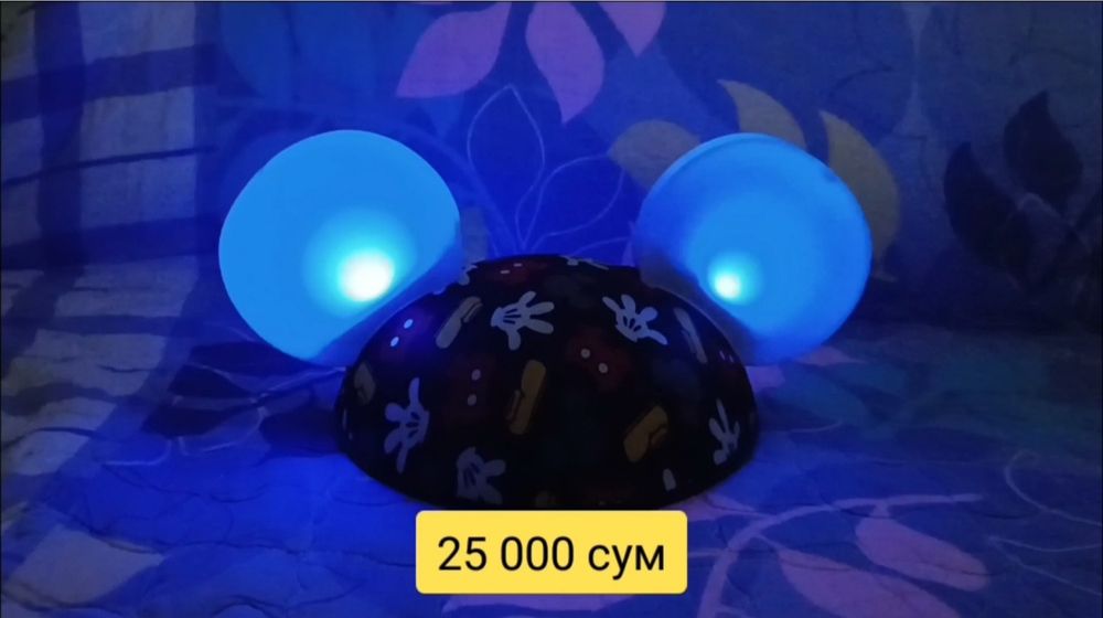 Фирменная Шапка, шляпа светильник Disney Mickey Mouse светящиеся ушки